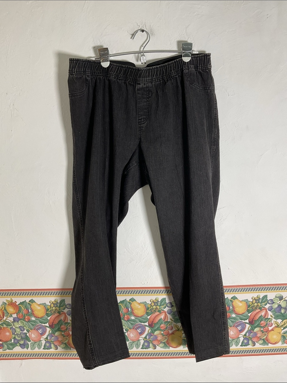 Avenue Denim Butter Denim Black Pull On Jeans Size 18/20P Elastic Waist